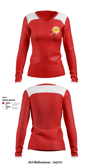 Women's Long Sleeve Vneck Shirt,  AYSA of North Park Girls Softball, Softball, Teamtime, Team time, sublimation, custom sports apparel, team uniforms, spirit wear, spiritwear, sports uniforms, custom shirts, team store, custom team store, fundraiser sports, apparel fundraiser