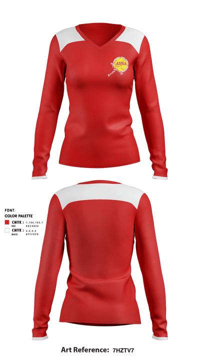  AYSA of North Park Girls Softball 86893425 Women's Long Sleeve V-neck Shirt - 1