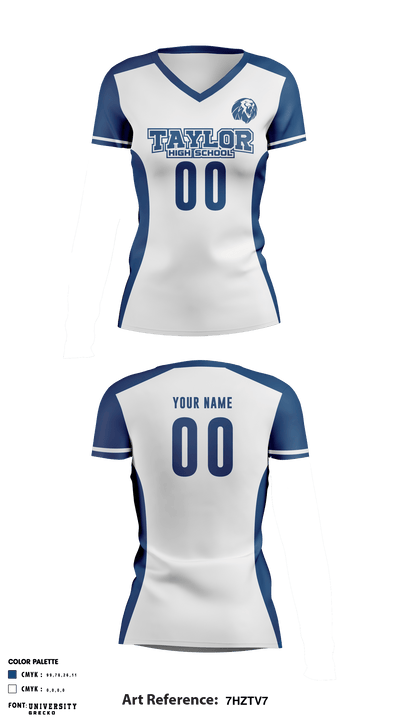 Taylor High School Women's Volleyball 52917594 Women's Short Sleeve V-neck Shirt - 1