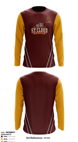 Long Sleeve Performance Shirt, Saint Cloud High School Football, Football, Teamtime, Team time, sublimation, custom sports apparel, team uniforms, spirit wear, spiritwear, sports uniforms, custom shirts, team store, custom team store, fundraiser sports, apparel fundraiser