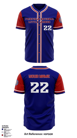 Full Button Baseball Jersey, Fairfield National Little League, Baseball, Teamtime, Team time, sublimation, custom sports apparel, team uniforms, spirit wear, spiritwear, sports uniforms, custom shirts, team store, custom team store, fundraiser sports, apparel fundraiser