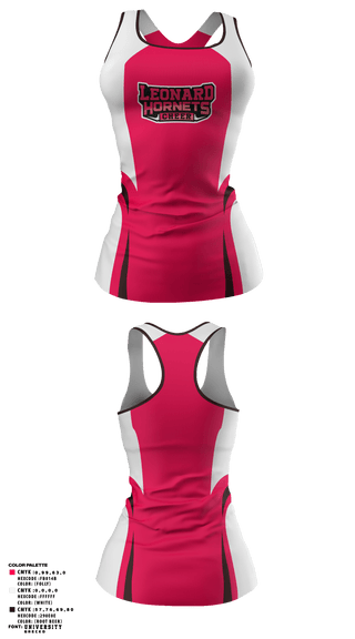 Tank Top, Leonard Hornets, Cheer, Teamtime, Team time, sublimation, custom sports apparel, team uniforms, spirit wear, spiritwear, sports uniforms, custom shirts, team store, custom team store, fundraiser sports, apparel fundraiser