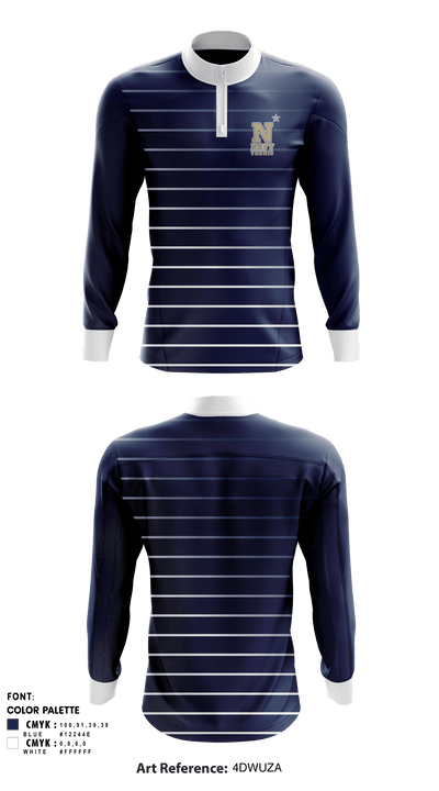 US Naval Academy Women's Tennis 46296376 Quarter Zip Jacket - 1