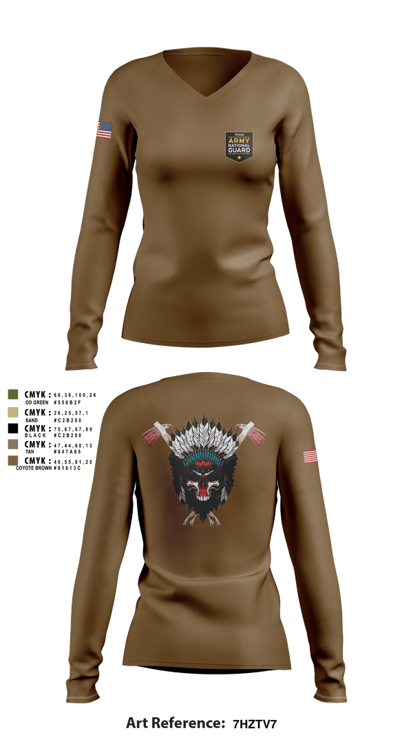 Women's Long Sleeve Vneck Shirt, , Army, Teamtime, Team time, sublimation, custom sports apparel, team uniforms, spirit wear, spiritwear, sports uniforms, custom shirts, team store, custom team store, fundraiser sports, apparel fundraiser