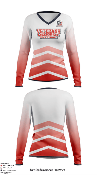 Long Sleeve Performance Shirt, Veterans Memorial high school volleyball, Women's Volleyball, Teamtime, Team time, sublimation, custom sports apparel, team uniforms, spirit wear, spiritwear, sports uniforms, custom shirts, team store, custom team store, fundraiser sports, apparel fundraiser