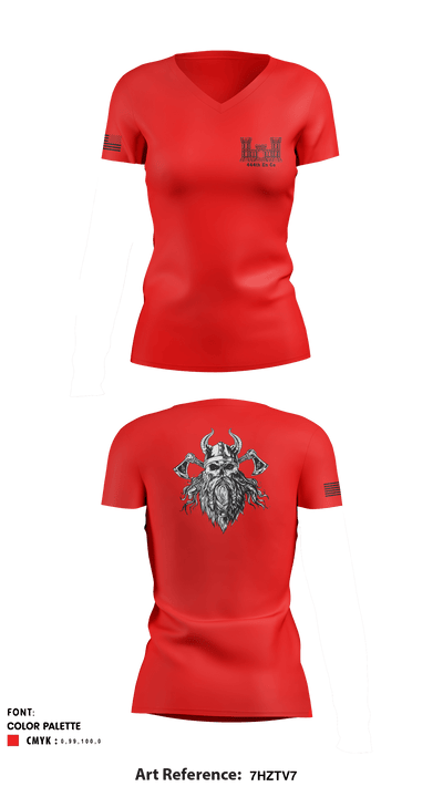 444th En Co 5135337 Women's Short Sleeve V-neck Shirt - 1
