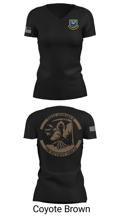 7th Security Forces 36998584 Women's Short Sleeve V-neck Shirt - 30