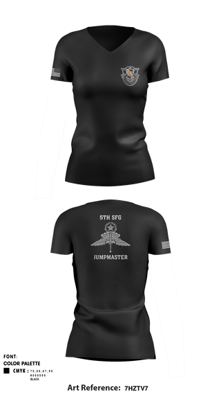 Women's Short Sleeve Vneck Shirt, 5th Special Forces Group, , Teamtime, Team time, sublimation, custom sports apparel, team uniforms, spirit wear, spiritwear, sports uniforms, custom shirts, team store, custom team store, fundraiser sports, apparel fundraiser