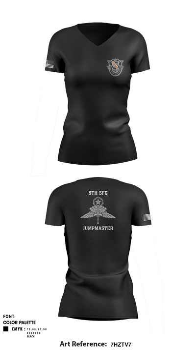 5th Special Forces Group 64398328 Women's Short Sleeve V-neck Shirt - 5