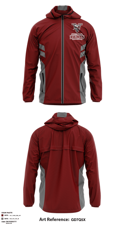 William M Raines High School Wrestling 45610969 Windbreaker - 1