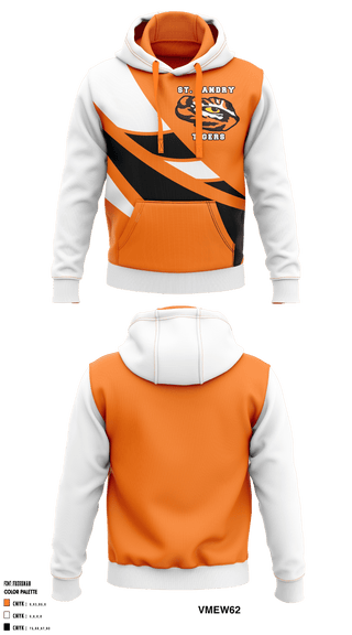 Hoodie, St. Landry Tigers, Football, Teamtime, Team time, sublimation, custom sports apparel, team uniforms, spirit wear, spiritwear, sports uniforms, custom shirts, team store, custom team store, fundraiser sports, apparel fundraiser