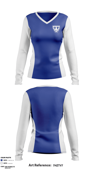 Daniel Webster High School Women's Volleyball 14001476 Women's Long Sleeve V-neck Shirt - 1
