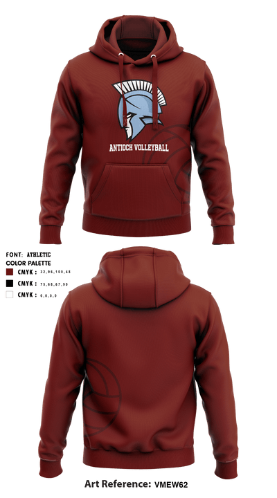 Antioch Middle School Volleyball 9817929 Hoodie - 3