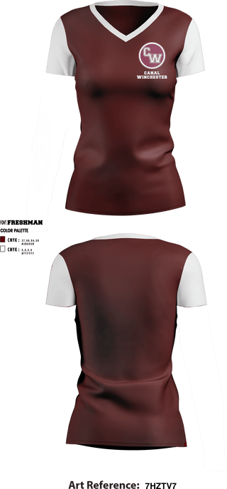 Women's Short Sleeve Vneck Shirt, Canal Winchester High School, Spirit Store, Teamtime, Team time, sublimation, custom sports apparel, team uniforms, spirit wear, spiritwear, sports uniforms, custom shirts, team store, custom team store, fundraiser sports, apparel fundraiser