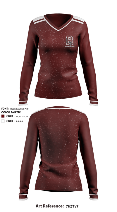 Rosemead High School Cheer 74452724 Women's Long Sleeve V-neck Shirt - 1