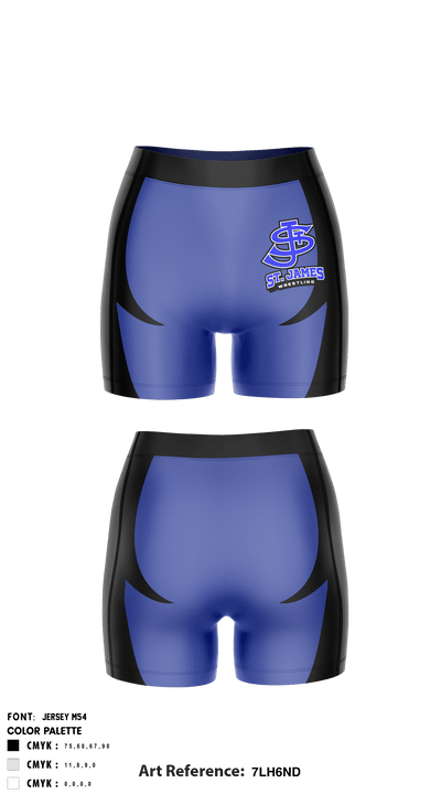 St James High School Wrestling 41690712 Compression Shorts - 1