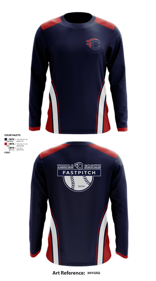 Long Sleeve Performance Shirt, Triple Crown Fastpitch, Baseball, Teamtime, Team time, sublimation, custom sports apparel, team uniforms, spirit wear, spiritwear, sports uniforms, custom shirts, team store, custom team store, fundraiser sports, apparel fundraiser