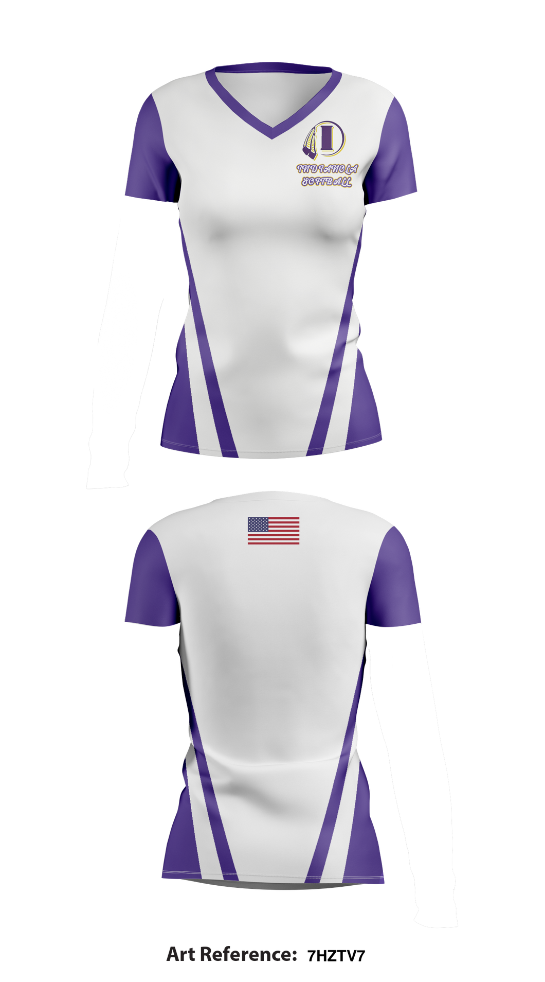 Indianola softball 75994665 Women's Short Sleeve V-neck Shirt - 1