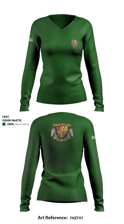 3BN 5TH MARINES 40874958 Women's Long Sleeve V-neck Shirt - 1