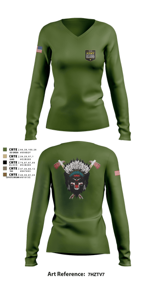 Women's Long Sleeve Vneck Shirt, , Army, Teamtime, Team time, sublimation, custom sports apparel, team uniforms, spirit wear, spiritwear, sports uniforms, custom shirts, team store, custom team store, fundraiser sports, apparel fundraiser