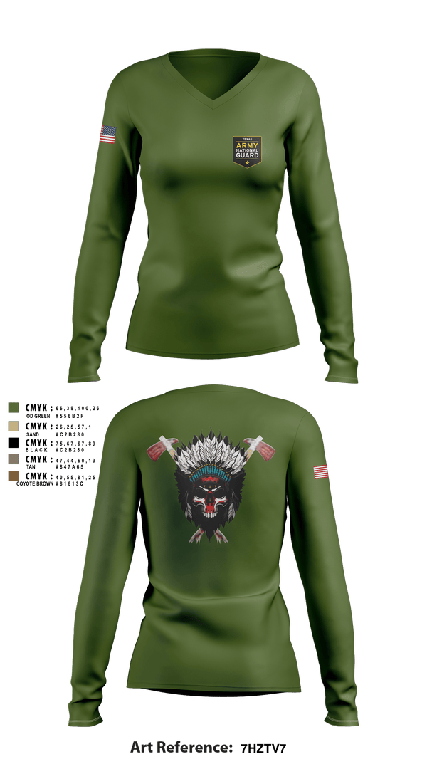 Women's Long Sleeve Vneck Shirt, , Army, Teamtime, Team time, sublimation, custom sports apparel, team uniforms, spirit wear, spiritwear, sports uniforms, custom shirts, team store, custom team store, fundraiser sports, apparel fundraiser