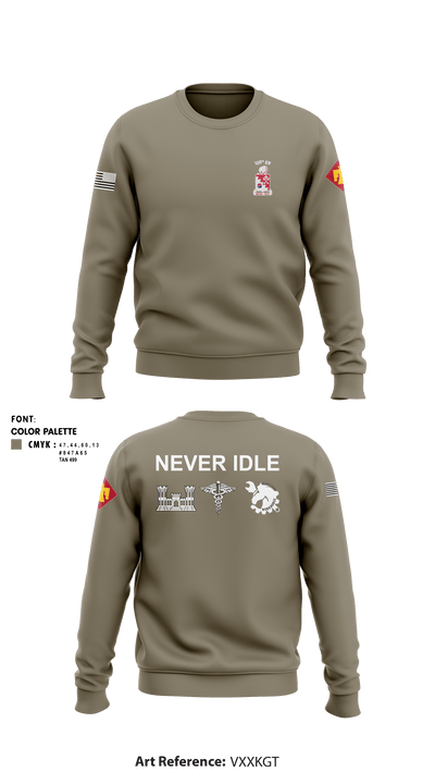 120th Engineers 83495982 Crew Neck Sweatshirt - 6