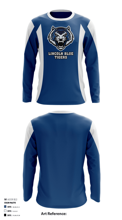 Lincoln Blue Tigers 71519755 Long Sleeve Performance Shirt - 1