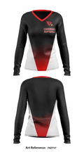 Pompton Lakes Cardinals 60485649 Women's Long Sleeve V-neck Shirt - 3