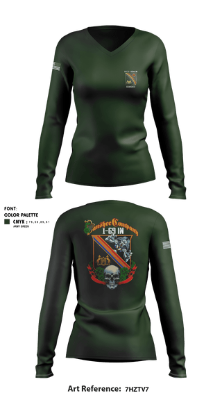 Women's Long Sleeve Vneck Shirt, , Army, Teamtime, Team time, sublimation, custom sports apparel, team uniforms, spirit wear, spiritwear, sports uniforms, custom shirts, team store, custom team store, fundraiser sports, apparel fundraiser