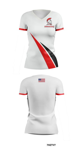 Spartans Softball 69132055 Women's Short Sleeve V-neck Shirt - 1