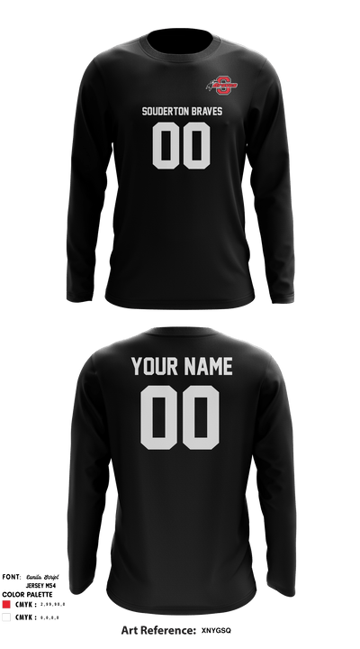 Souderton Braves Youth Football Association 55667427 Long Sleeve Performance Shirt - 5