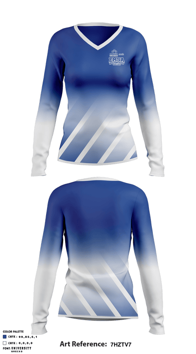 EMSA Mill Woods Soccer 10596530 Women's Long Sleeve V-neck Shirt - 1