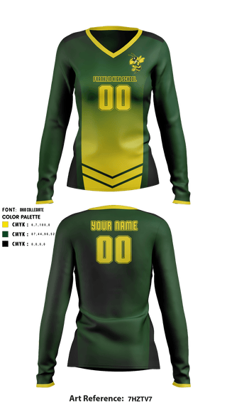 Women's Long Sleeve Vneck Shirt, Franklin High School Volleyball, School Spirit Store, Teamtime, Team time, sublimation, custom sports apparel, team uniforms, spirit wear, spiritwear, sports uniforms, custom shirts, team store, custom team store, fundraiser sports, apparel fundraiser