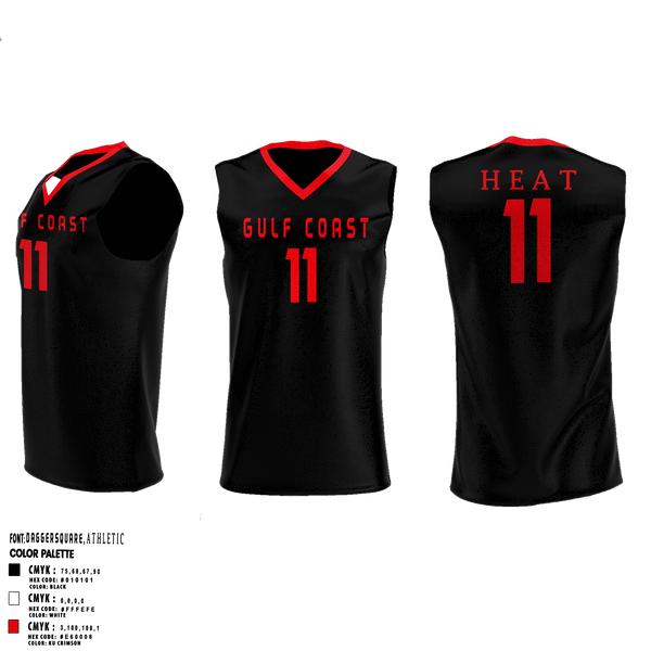 Mens Reversible Basketball Jersey, Gulf Coast Heat Basketball, Men's Basketball, Teamtime, Team time, sublimation, custom sports apparel, team uniforms, spirit wear, spiritwear, sports uniforms, custom shirts, team store, custom team store, fundraiser sports, apparel fundraiser