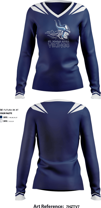 Saint Johns River State College Women's Volleyball 25888628 Women's Long Sleeve V-neck Shirt - 1