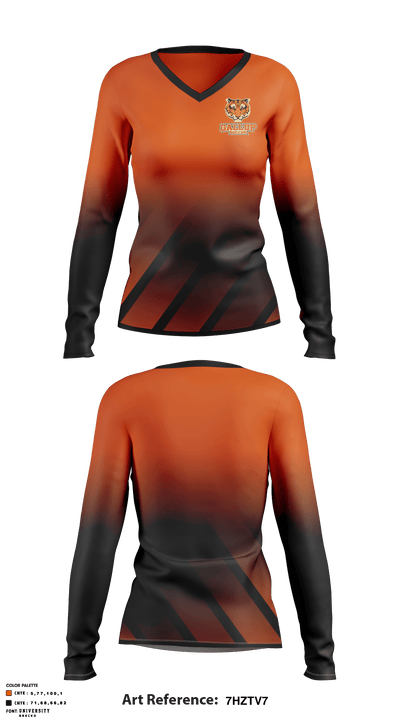 Gallup High School Soccer 96171888 Women's Long Sleeve V-neck Shirt - 1