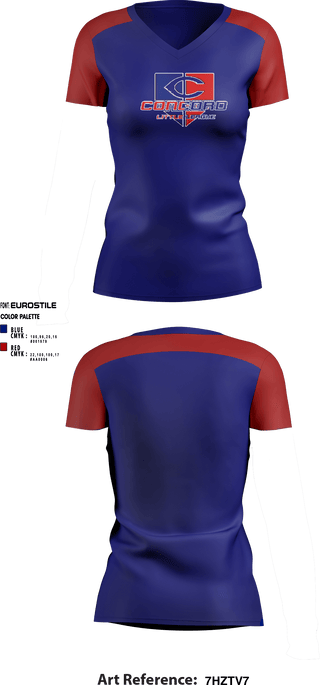 Women's Short Sleeve Vneck Shirt, Concord Little League, Baseball, Teamtime, Team time, sublimation, custom sports apparel, team uniforms, spirit wear, spiritwear, sports uniforms, custom shirts, team store, custom team store, fundraiser sports, apparel fundraiser