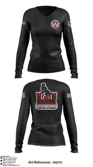 Women's Long Sleeve Vneck Shirt, , Army, Teamtime, Team time, sublimation, custom sports apparel, team uniforms, spirit wear, spiritwear, sports uniforms, custom shirts, team store, custom team store, fundraiser sports, apparel fundraiser
