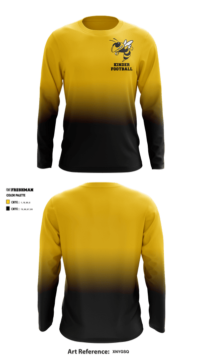 Kinder Middle School Football 70942895 Long Sleeve Performance Shirt - 1