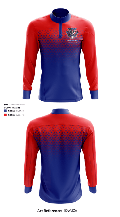 Cousino High School Swimming 58833013 Quarter Zip Jacket - 1