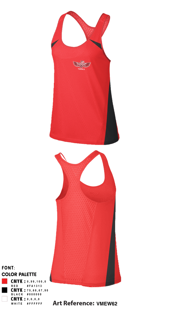 Tank Top, Renton Redhawks, Tennis, Teamtime, Team time, sublimation, custom sports apparel, team uniforms, spirit wear, spiritwear, sports uniforms, custom shirts, team store, custom team store, fundraiser sports, apparel fundraiser