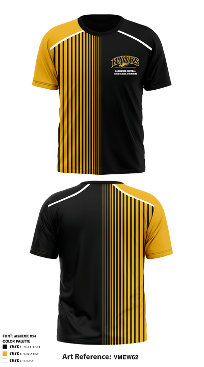 Hazelwood Central High School Swimming 28111002 Short Sleeve Performance Shirt - 1