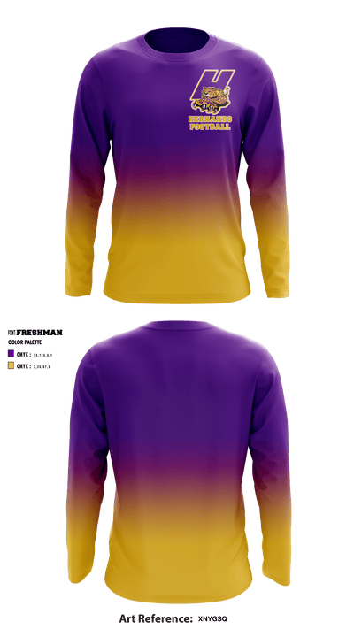 Hernando High School Football 49106685 Long Sleeve Performance Shirt - 1
