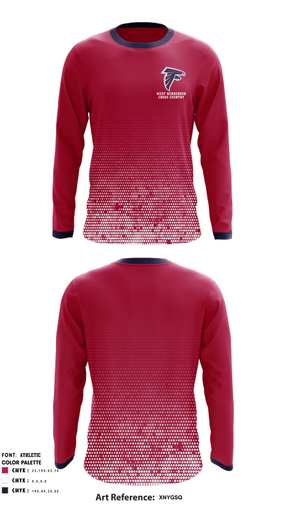West Henderson High School Cross Country 75595537 Long Sleeve Performance Shirt - 1