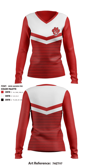 Women's Long Sleeve Vneck Shirt, Colleyville Heritage High School Cheer, , Teamtime, Team time, sublimation, custom sports apparel, team uniforms, spirit wear, spiritwear, sports uniforms, custom shirts, team store, custom team store, fundraiser sports, apparel fundraiser