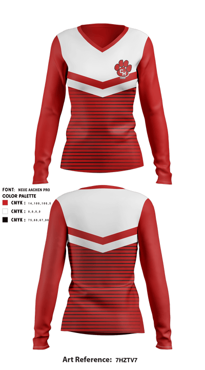 Colleyville Heritage High School Cheer 64869886 Women's Long Sleeve V-neck Shirt - 1