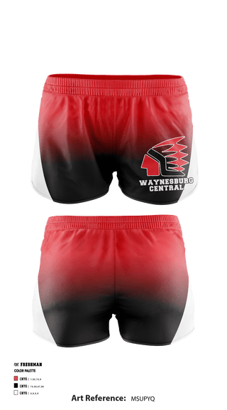 Women's Shorts, Waynesburg Central High School Cheer, School Spirit Store, Teamtime, Team time, sublimation, custom sports apparel, team uniforms, spirit wear, spiritwear, sports uniforms, custom shirts, team store, custom team store, fundraiser sports, apparel fundraiser