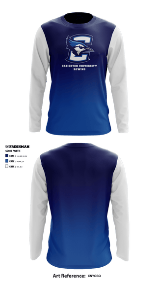 Long Sleeve Performance Shirt, Creighton University Rowing, School Spirit Store, Teamtime, Team time, sublimation, custom sports apparel, team uniforms, spirit wear, spiritwear, sports uniforms, custom shirts, team store, custom team store, fundraiser sports, apparel fundraiser