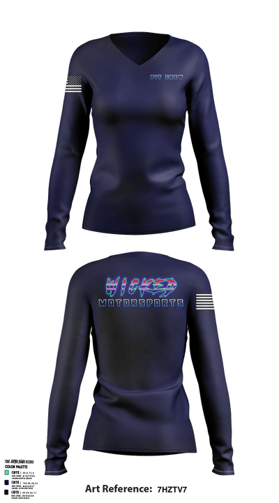 Wicked Motorsports 51428575 Women's Long Sleeve V-neck Shirt - 1