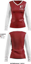 Hingham High School 58951537 Women's Long Sleeve V-neck Shirt - 2